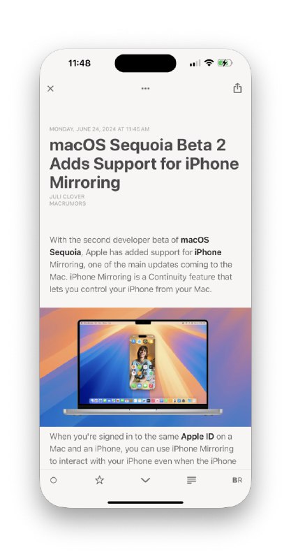 V2EX-最热主题iPhone Mirroring 可以用了#v2exseanzxx: 早上更新了 beta2 ，发现 iPhone Mirroring 可以用了