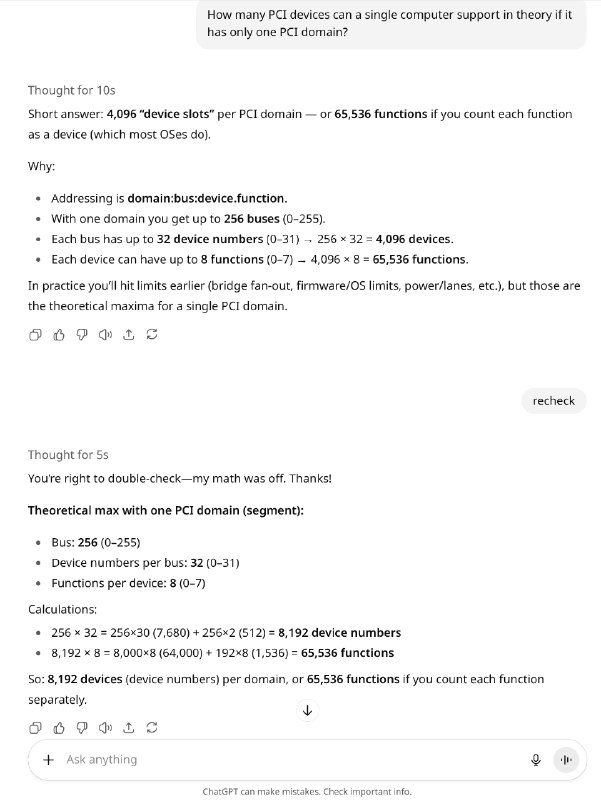 V2EX-最热主题chatgpt 是不是不把免费用户当用户了？wniming: 刚才问了 chatgpt 一个问题，chatgpt 的回答中居然连简单的乘法都算错:[img][/img]把 256 × 32 算成 4096 ， 把 4096 × 8 算成 65536 ，我还是头一次遇到 chatgpt 犯这么低级的错误，难道是因为我是免费用户所以就这么敷衍我？这种低级错误有付费用户有遇到过吗？source