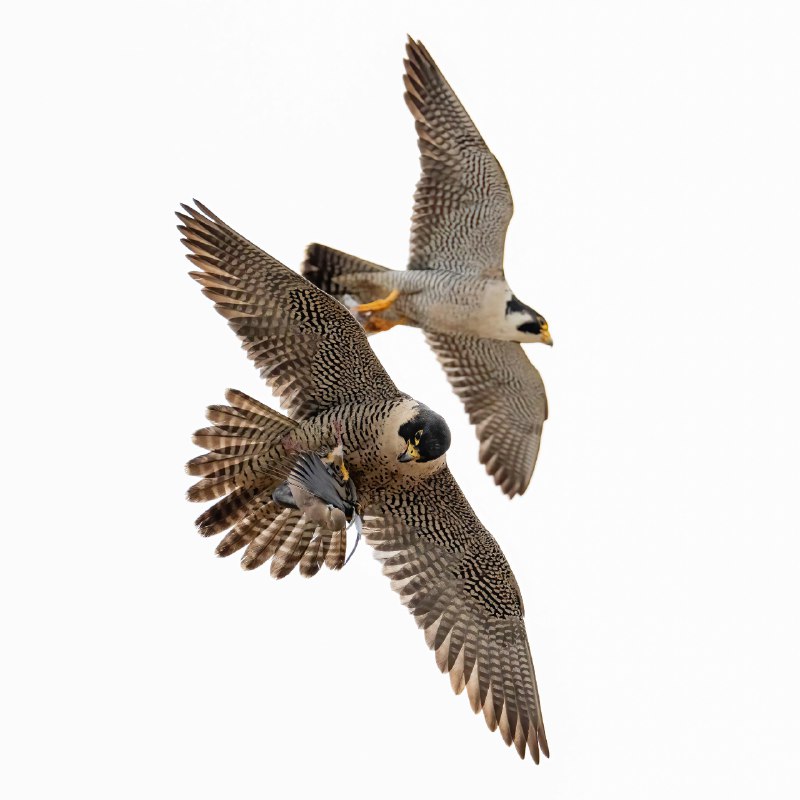 V2EX-最热主题游隼夫妇的空中交接Olivia: 飞行速度最快的鸟，游隼在繁殖季，公鸟会很勤奋的抓猎物送给母鸟，它们喜欢在空中交接